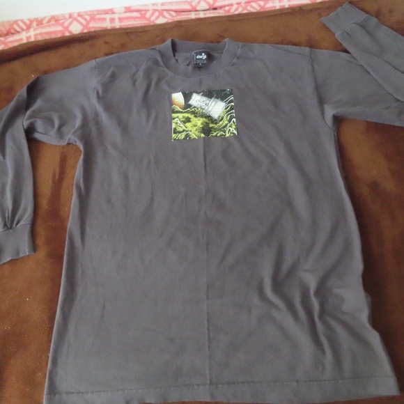 VTG Levi's SilverTab Gray Moon Space Satellite Graphic Long Sleeve Shirt L Skate - Picture 1 of 5